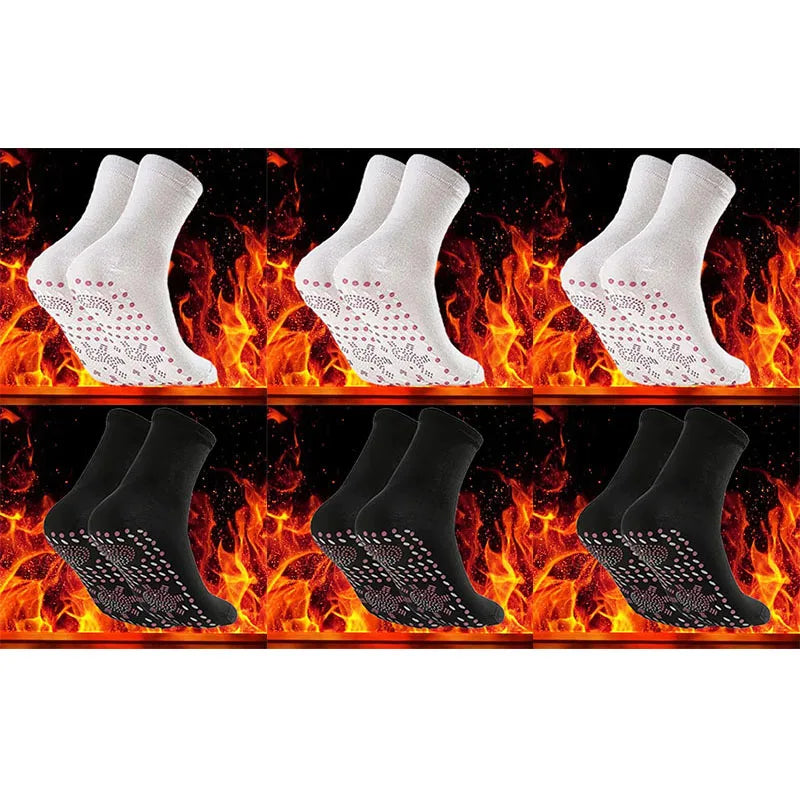1/3/6pairs Compression Slimming Health Socks Winter Elastic Warm Self-Heating Socks Health Care Socks Magnetic Therapy Socks