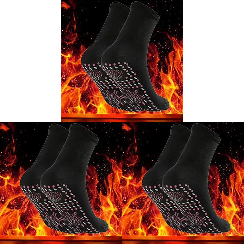 1/3/6pairs Compression Slimming Health Socks Winter Elastic Warm Self-Heating Socks Health Care Socks Magnetic Therapy Socks
