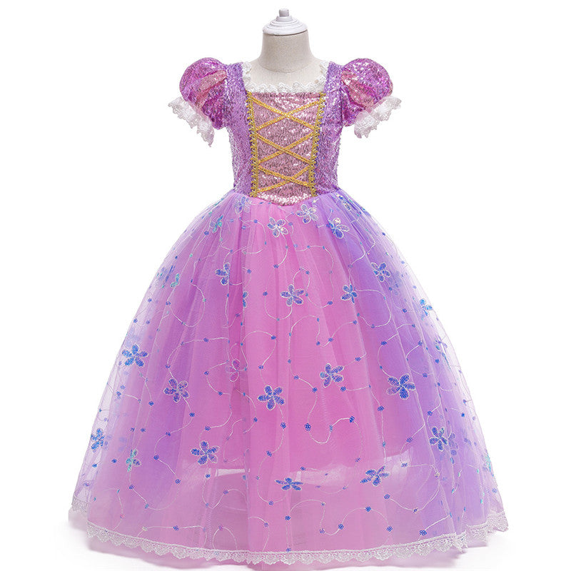 Rapunzel Princess Purple Puff Sleeve Dress