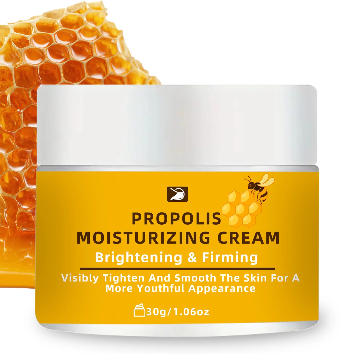 Propolis Cream with Honey & Collagen - Deep Hydration, Firming & Even Tone Face & Body Moisturizer | All Skin Types | 30g/1.76oz