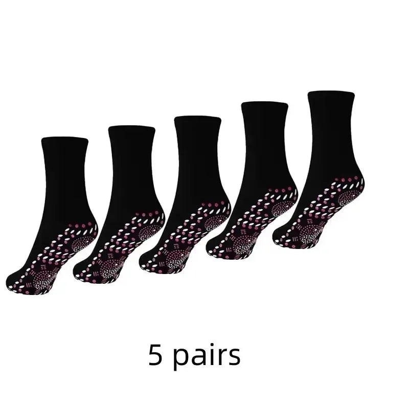 1/3/6pairs Compression Slimming Health Socks Winter Elastic Warm Self-Heating Socks Health Care Socks Magnetic Therapy Socks