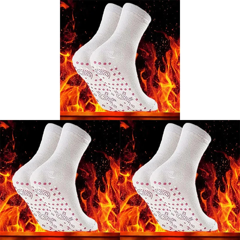 1/3/6pairs Compression Slimming Health Socks Winter Elastic Warm Self-Heating Socks Health Care Socks Magnetic Therapy Socks