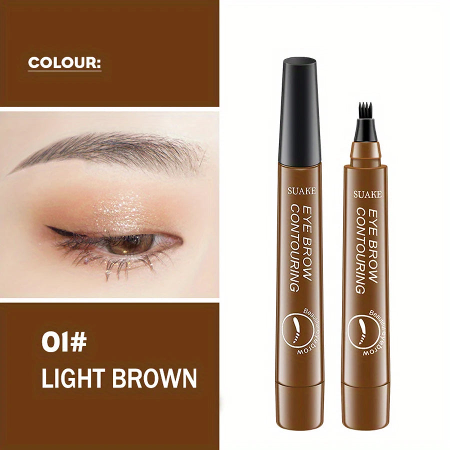Four-pronged eyebrow pencil, four-end, long-lasting, non-smudged, water-resistant, anti-smudged eyebrow pencil