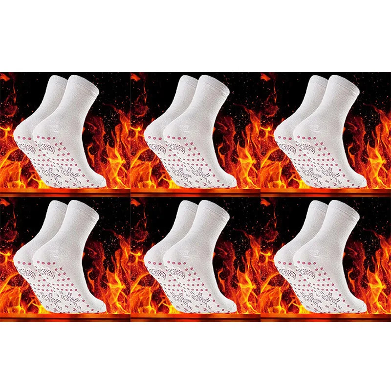 1/3/6pairs Compression Slimming Health Socks Winter Elastic Warm Self-Heating Socks Health Care Socks Magnetic Therapy Socks