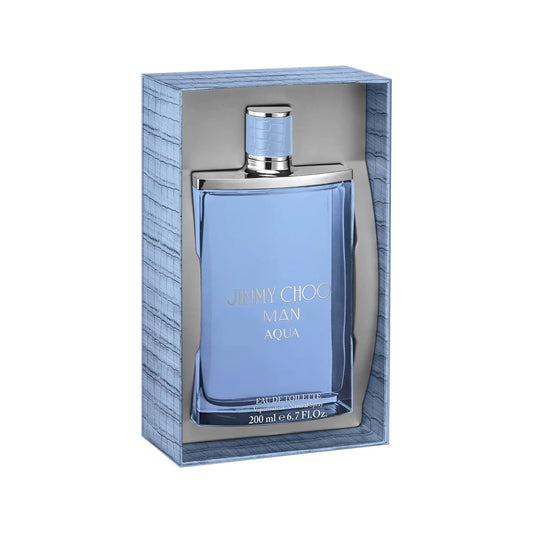 JIMMY CHOO Man Aqua Jumbo Eau de Toilette Spray - Long Lasting Fragrance with notes of Grapefruit Geranium & Salty Moss - Sweet & Woody - 6.7 fl. oz.
