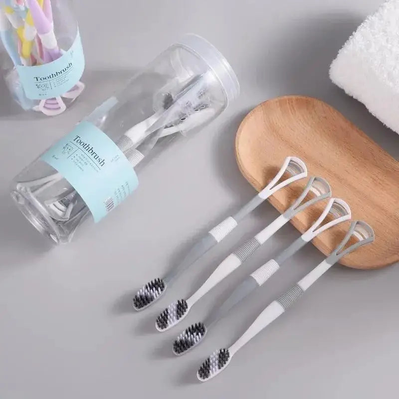 8pcs Extra Soft Toothbrush Set with Tongue Scraper