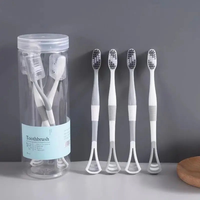 8pcs Extra Soft Toothbrush Set with Tongue Scraper