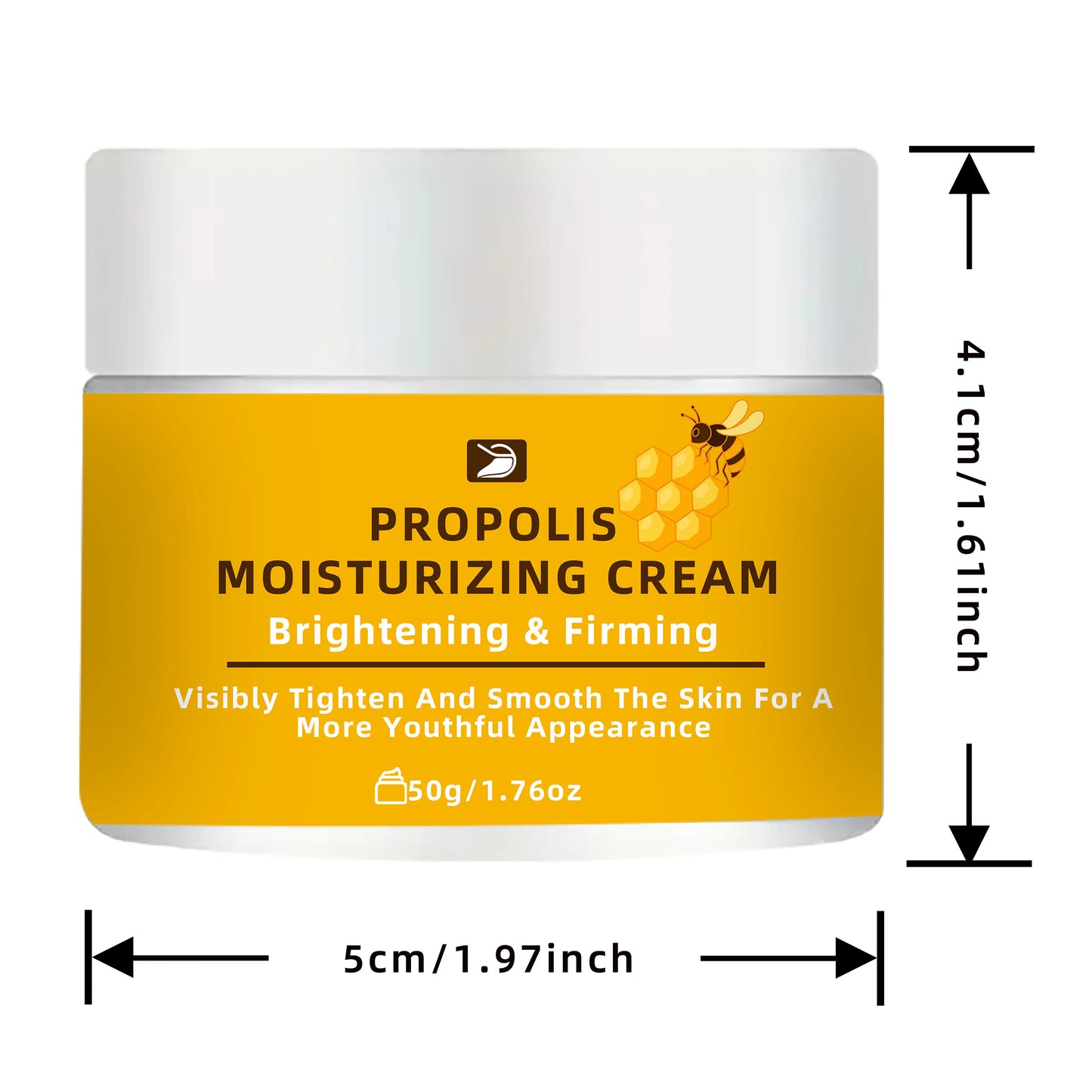 Propolis Cream with Honey & Collagen - Deep Hydration, Firming & Even Tone Face & Body Moisturizer | All Skin Types | 30g/1.76oz