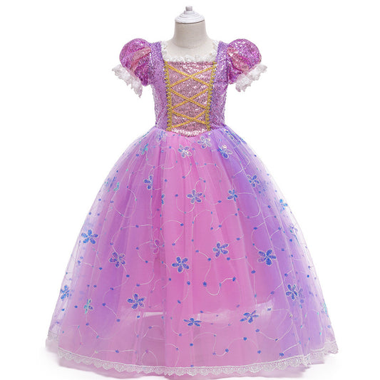 Rapunzel Princess Purple Puff Sleeve Dress