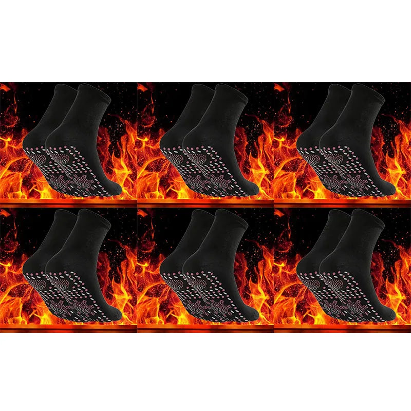 1/3/6pairs Compression Slimming Health Socks Winter Elastic Warm Self-Heating Socks Health Care Socks Magnetic Therapy Socks