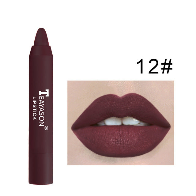 12 Colors Velvet Matte Waterproof Lipstick Pencil Set