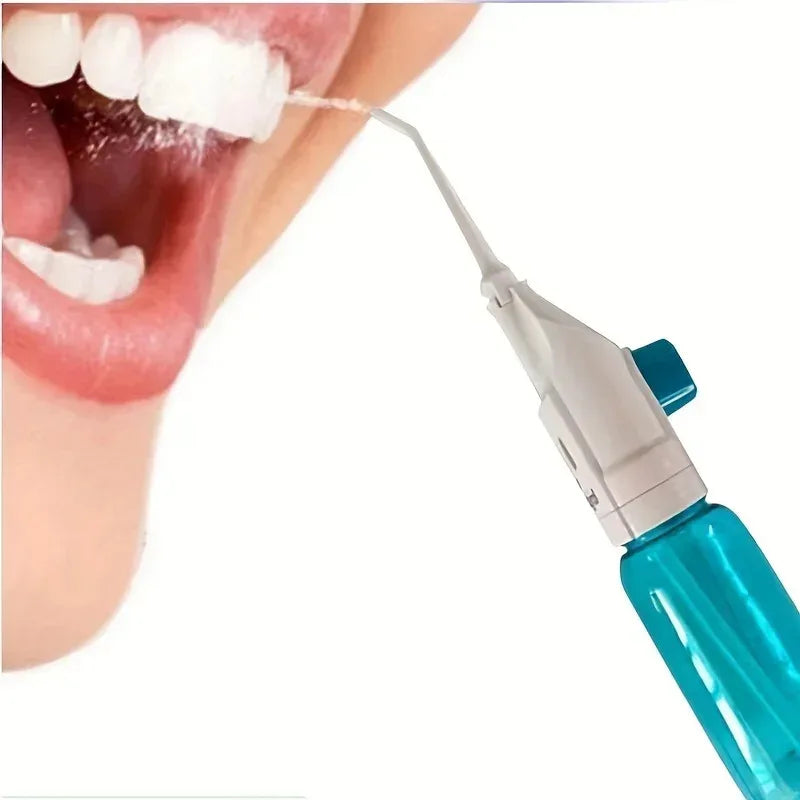 1PC High-Pressure Oral Irrigator - Portable Water Flosser, Manual Toothpick Style, Deep Cleans Gums & Teethn